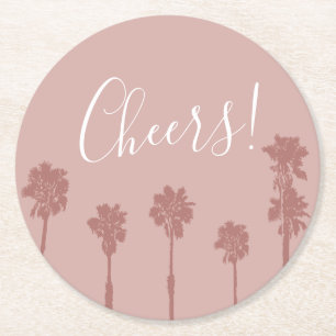 Dessous De Verre Rond Suite Mariage Romance Palm Tree