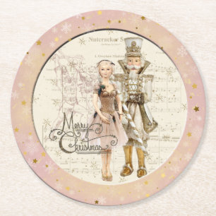 Dessous De Verre Rond Suite Nutcracker-Ballerina & Nutcracker