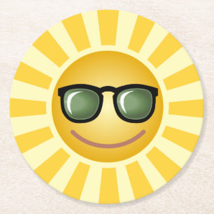 Dessous De Verre Rond Sun fait sur commande