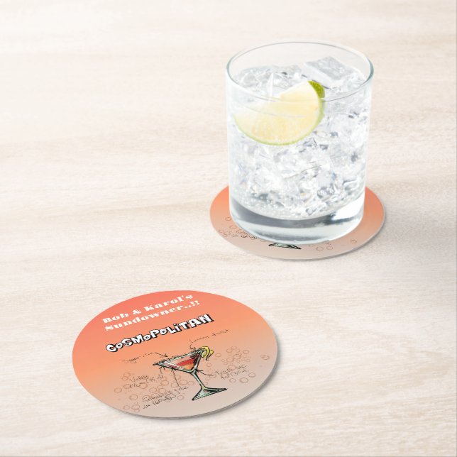 Dessous De Verre Rond Sundowner Cosmopolitan Party (En situation)