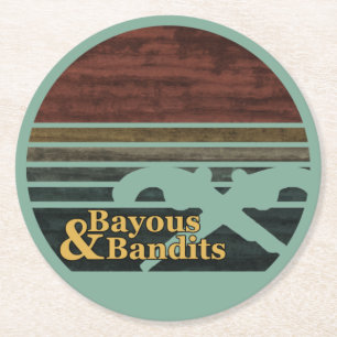 Dessous De Verre Rond Sunset rétro Bayous & Bandits