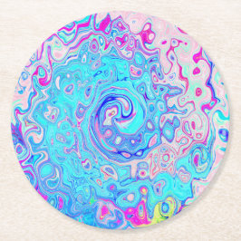 Dessous De Verre Rond Super Abstrait Retro Robin's Oeuf Blue Swirl
