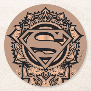 Dessous De Verre Rond Supergirl Mandala Graphic