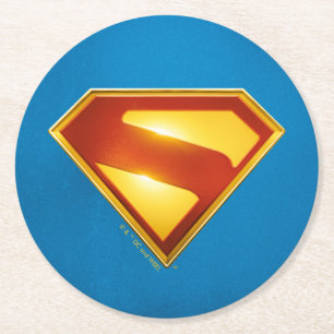 Dessous De Verre Rond Superman Golden S Shield brillance