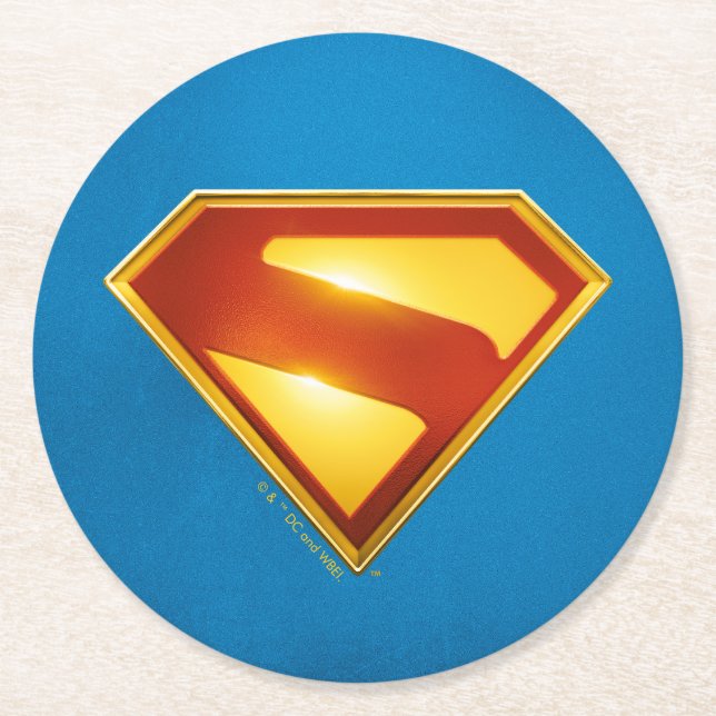 Dessous De Verre Rond Superman Golden S Shield brillance (Devant)