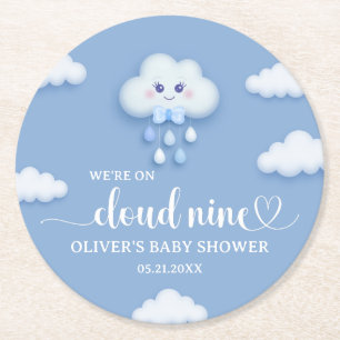 Dessous De Verre Rond Sur Cloud Neuf Baby shower Blue Boy Moderne