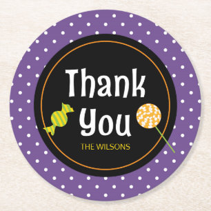 Dessous De Verre Rond Sweet ou Treat Halloween Merci