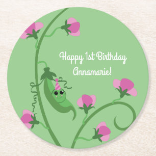 Dessous De Verre Rond Sweet Pea Cute 1er Anniversaire