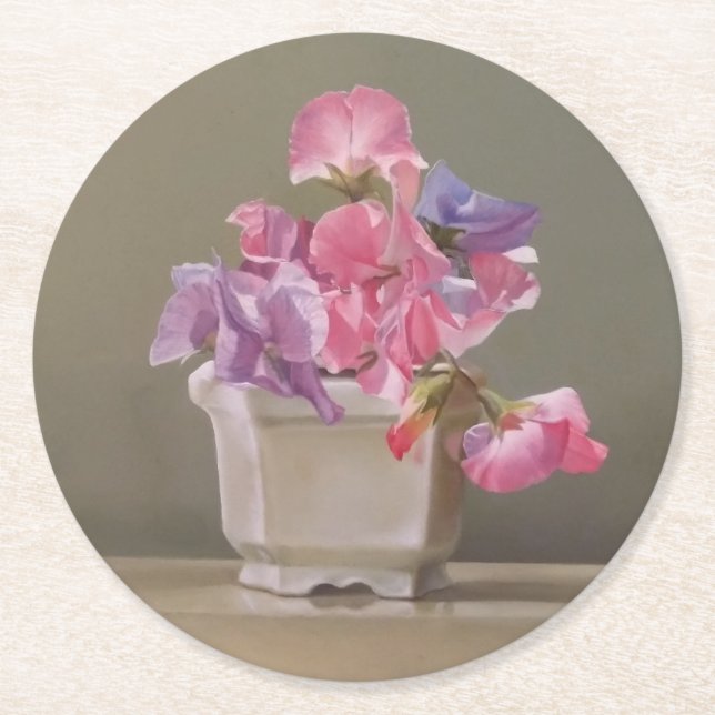 Dessous De Verre Rond Sweet Peas Coaster (Devant)