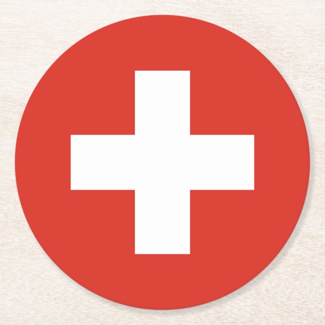 Dessous De Verre Rond Switzerland Flag (Devant)