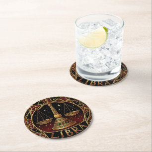 Dessous De Verre Rond Symbole du zodiaque Balance