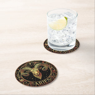 Dessous De Verre Rond Symbole du zodiaque Bélier Bélier