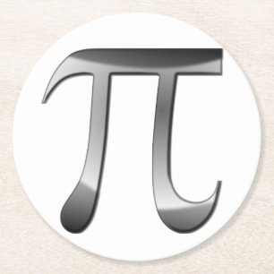 Dessous De Verre Rond Symbole Pi Argent brillant