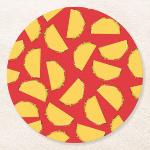Dessous De Verre Rond Taco Anniversaire Fête Nourriture Mexicaine