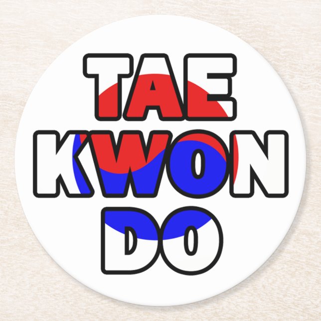 Dessous De Verre Rond Taekwondo (Devant)