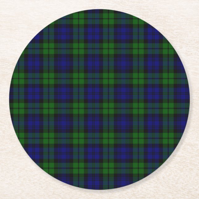 Dessous De Verre Rond Tartan de Blackwatch (Devant)