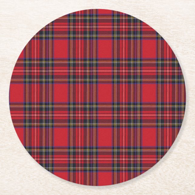 Dessous De Verre Rond Tartan royal de Stewart (Devant)