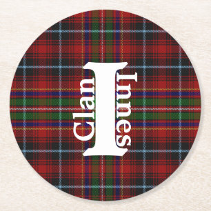 Dessous De Verre Rond Tartan Traditionnel de Clan Innes