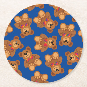 Dessous De Verre Rond Teddy Bear Rainbow Cute 1ère fête anniversaire