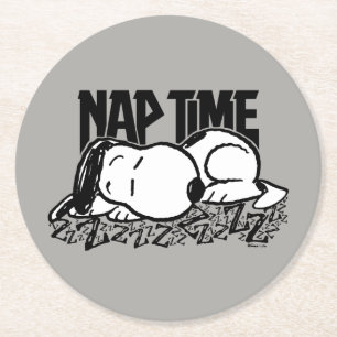 Dessous De Verre Rond Tee - shirt   Snoopy Nap Time