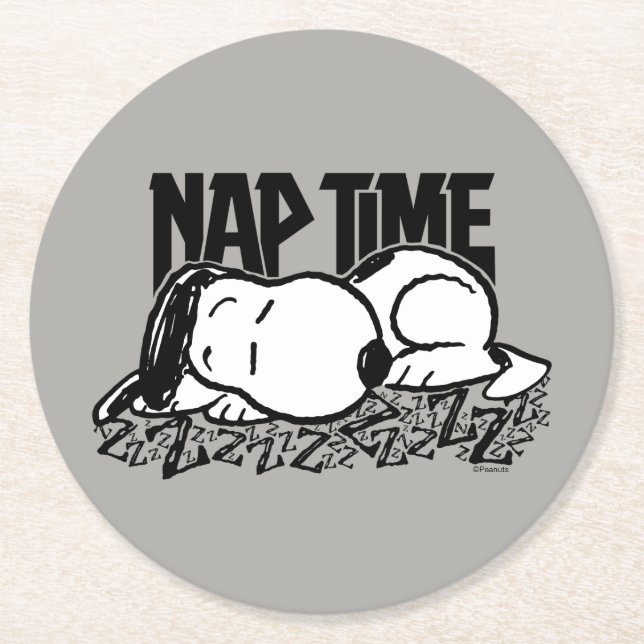 Dessous De Verre Rond Tee - shirt | Snoopy Nap Time (Devant)