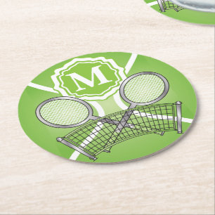 Dessous De Verre Rond Tennis Monogramme vert