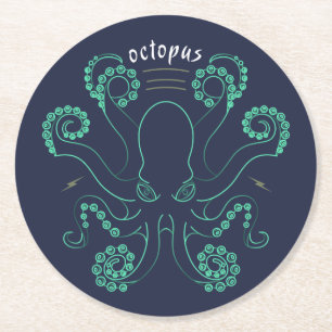 Dessous De Verre Rond Tentacules de céphalopodes octopus