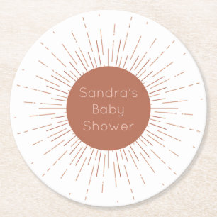 Dessous De Verre Rond Terracotta Boho Sun