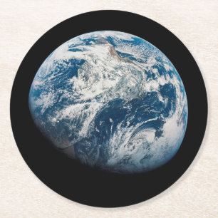 Dessous De Verre Rond Terre Tirée De L'Aollo 8 Spacecraft.