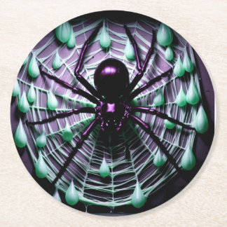 Dessous De Verre Rond Terrifiant gigantesque araignée noire !