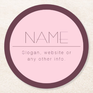 Dessous De Verre Rond Texte moderne personnalisable avec bordure