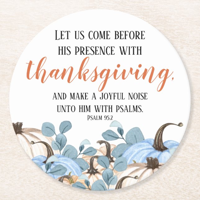 Dessous De Verre Rond Thanksgiving Diner Bible Verse (Devant)