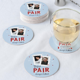 Dessous De Verre Rond Thème de casino pour couples avec photo de couple 