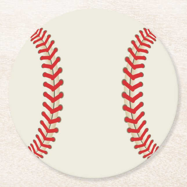 Dessous De Verre Rond Thème de sport de baseball (Devant)