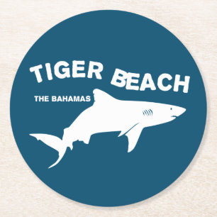 Dessous De Verre Rond Tiger Beach - Bahamas Plongée avec requins