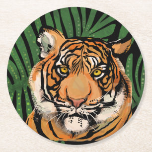 Dessous De Verre Rond Tigre