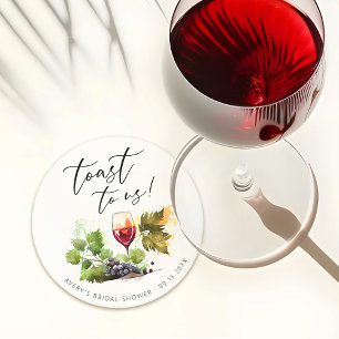 Dessous De Verre Rond Toast Chic Pour Nous Aquarelle Vin Thème