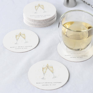 Dessous De Verre Rond Toast de Champagne Personnalisé pour la Mariée