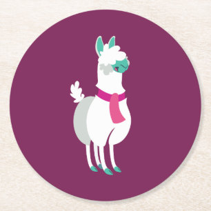 Dessous De Verre Rond Tommy le lama