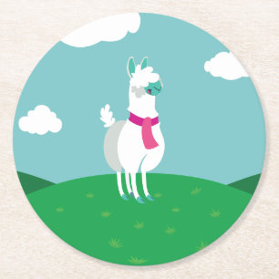 Dessous De Verre Rond Tommy le lama
