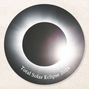 Dessous De Verre Rond Total éclipse solaire 8 avril 2024 soleil de lune