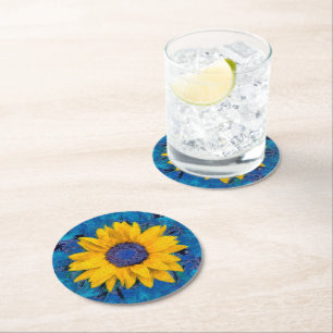 Dessous De Verre Rond Tournesol