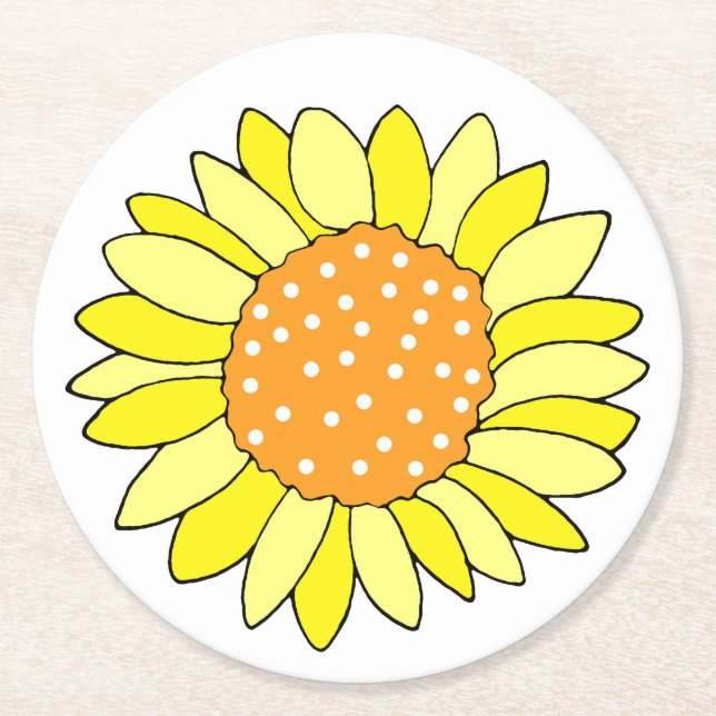 Dessous De Verre Rond Tournesol à main (Devant)