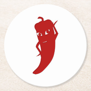 Dessous De Verre Rond Tous Red Hot Pepper Diva