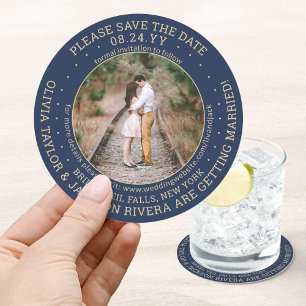 Dessous De Verre Rond Toute Texte Mariage Sauvegarder la Date Photo Mari