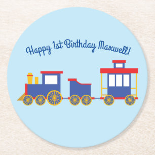 Dessous De Verre Rond Train Cute Choo-Choo 1er Anniversaire Thème