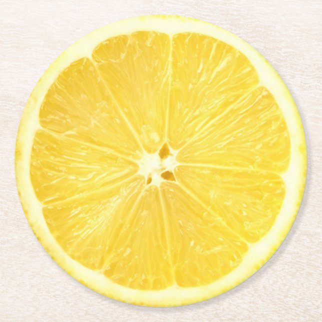 Dessous De Verre Rond Tranche de citron (Devant)