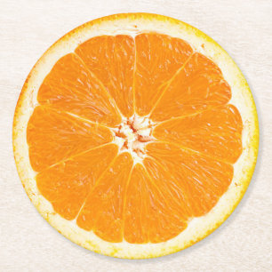Dessous De Verre Rond tranche orange