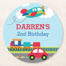 Dessous De Verre Rond Transport / Véhicules Garçons Anniversaire