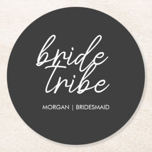 Dessous De Verre Rond Tribe de mariée Bachelorette moderne